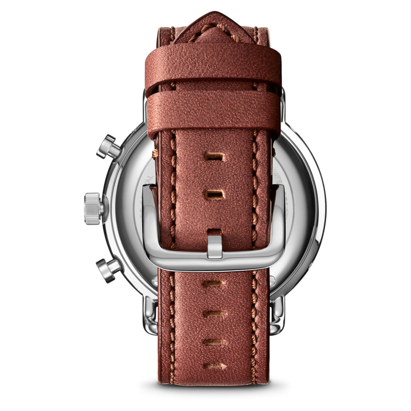 45MM Canfield Sport Chrono with Cognac Leather Strap and Midnight Blue