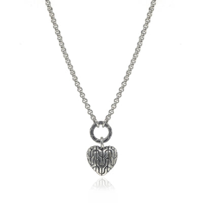 John Hardy Sterling Silver 2mm Heart Pendant Necklace