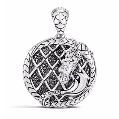 John Hardy Sterling Silver Naga Enhancer with 93 Black Sapphire and 2 Blue Sapphire