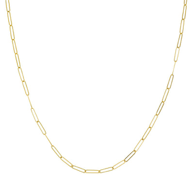 14K Yellow Gold 18" Paperclip Chain Necklace