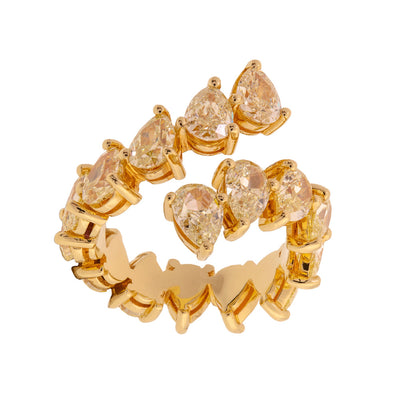 18K Yellow Gold Pear Shape Fancy Yellow Diamond Ring