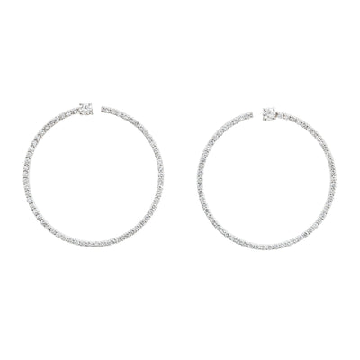 Circle Ear with 116 Round Diamonds in 18K White Gold