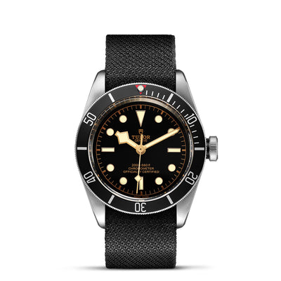 41mm Black Bay Steel Black Dial with Pink Index and Black Fabric Strap Watch by Tudor | M79230N-0005