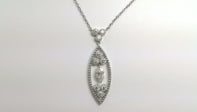 14K White Gold Diamond and Diamond  Necklace