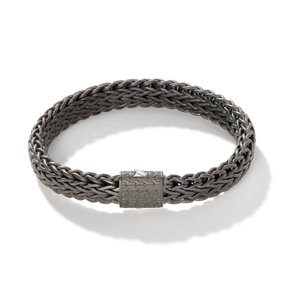Sterling Silver and Black Rhodium Classic Chain Bracelet