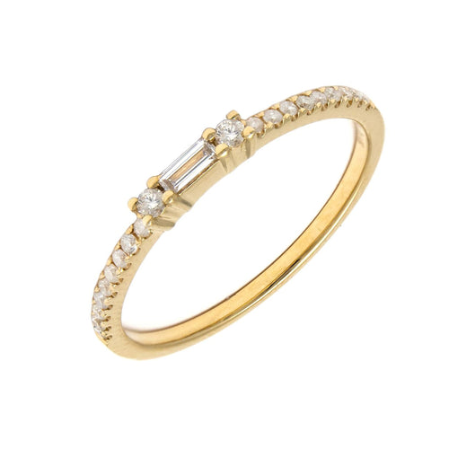 14K Yellow Gold Diamond and Diamond  Ring