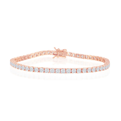 Cubic Zirconia Eternity Bracelet in Rose Gold-Plated Sterling Silver