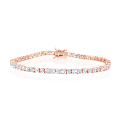 Cubic Zirconia Eternity Bracelet in Rose Gold-Plated Sterling Silver