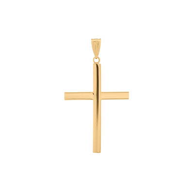 Flat Cross Pendant in 14K Yellow Gold