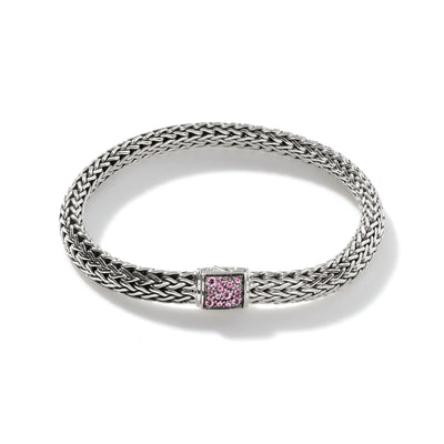 STERLING SILVER SAPPHIRE AND TOURMALINE BRACELET