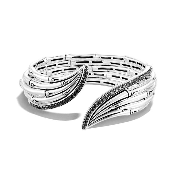 John Hardy Sterling Silver Black Sapphire Flex Cuff Bracelet (Size Med