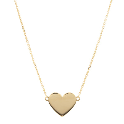 Engravable Heart Necklace on 18in Chain in 14K Yellow Gold