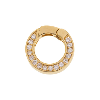 14K GOLD DIAMOND ROUND PUSHER CLASP