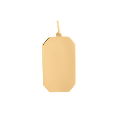 Engravable Dog Tag Rectangle Charm in 14K Yellow Gold