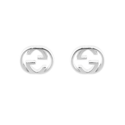 Gucci Interlocking GG Earrings in 18K White Gold