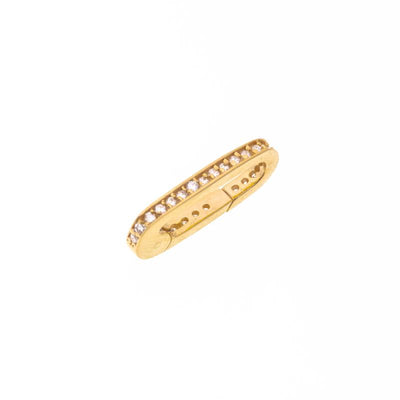 Diamond Paperclip Push Lock Charm in 14K Yellow Gold, 0.13cttw