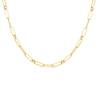 22in Paperclip Chain in 18K Yellow Gold