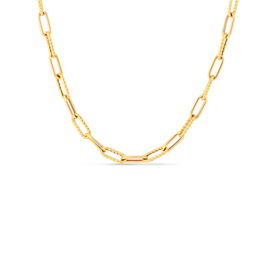 22in Paperclip Chain Necklace in 18K Yellow Gold