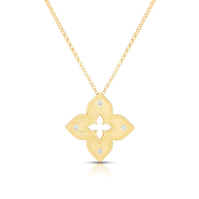 18K Yellow Gold Diamond Venetian Princess Pendant