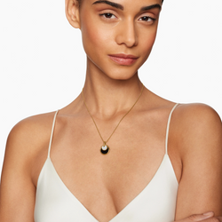 DY ELEMENTS CONVERTIBLE PENDANT NECKLACE IN 18K GOLD WITH BLACK ONYX AND MOTHER OF PEARL AND PAVE DIAMONDS