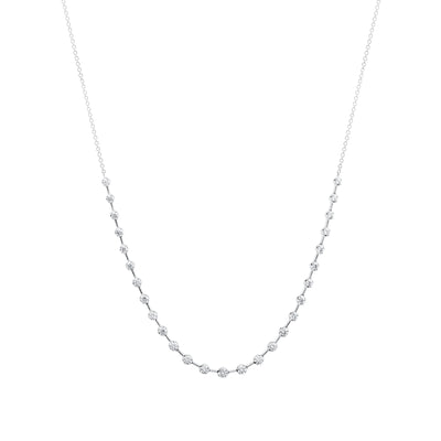 18" Stationed Diamond Necklace in 14K White Gold