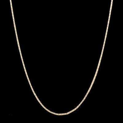Round-Cut, Brilliant Diamond Eternity Necklace in 14K Yellow Gold