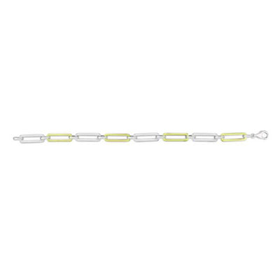 Yellow Enamel Stainless Steel Paper Clip Bracelet