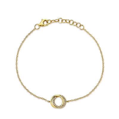 Diamond Love Knot Bracelet in 14K Yellow Gold