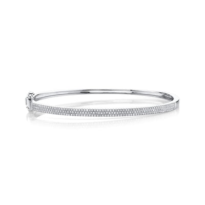 Pave Diamond Bangle Bracelet in 14K White Gold