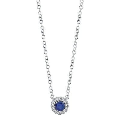 14 KARAT GOLD DIAMOND AND SAPPHIRE NECKLACE
