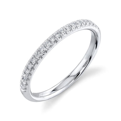 Round Diamond 14K White Gold Band