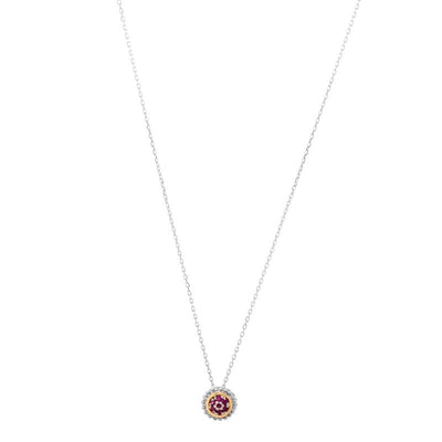 18K Sterling Silver/Yellow Ruby Necklace