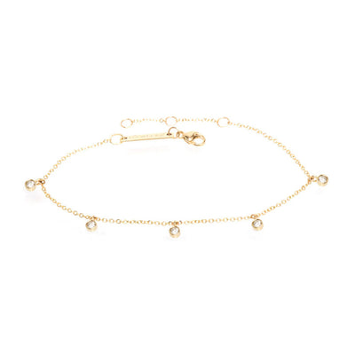 14K Yellow Gold Diamond Drop Bracelet