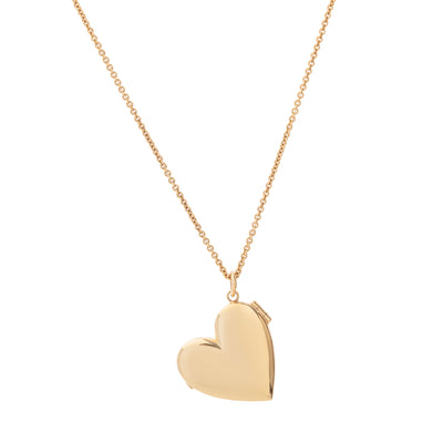 14K Yellow Gold Heart Locket  Necklace