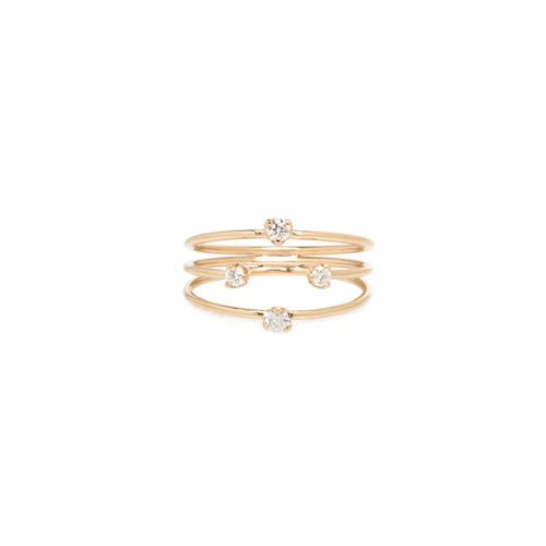 ZOE CHICCO 14k Prong Diamond Triple Open Band Ring