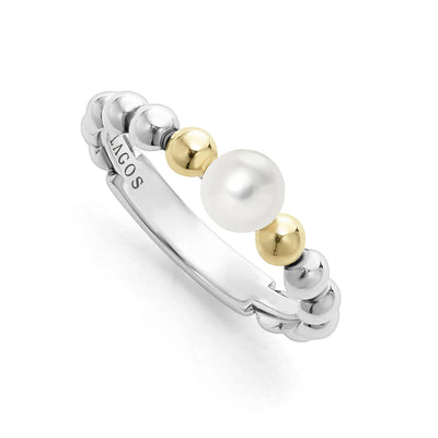 Sterling Silver Pearl Caviar Ring