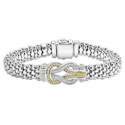 9MM TWO TONE KNOT DIAMOND CAVIAR BRACELET
