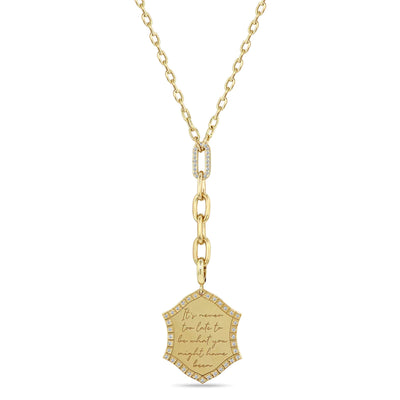18" Mantra Diamond Accent Lariat Necklace in 14K Yellow Gold
