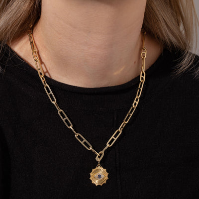 Sapphire and Diamond 14K Pendant