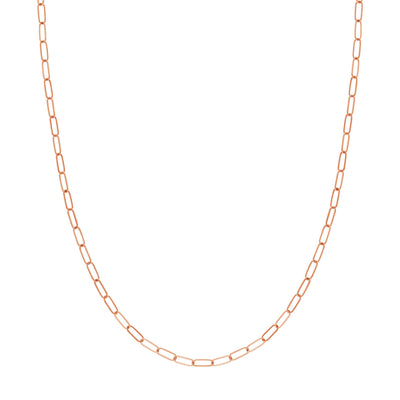 Paperclip Chain Necklace in 14K Rose Gold
