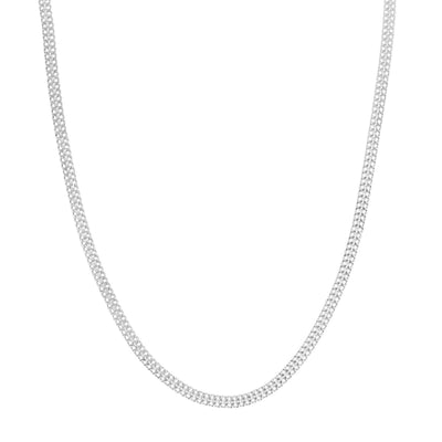 14K White Gold 20" Curb Chain Necklace