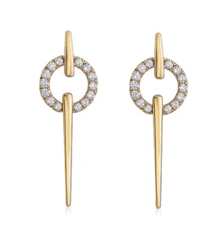 18K Yellow Gold Diamond Earrings