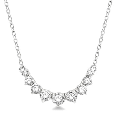 17" Diamond Flexible Smile Necklace in 18K White Gold