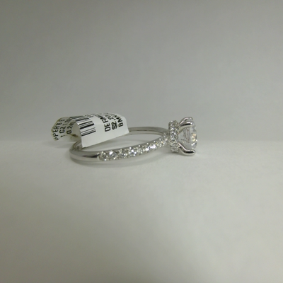 Pave-Set Mounting with Diamond Scarf in 14K White Gold, 0.28cttw