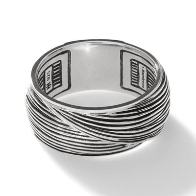 Sterling Silver 8mm Bamboo Ring