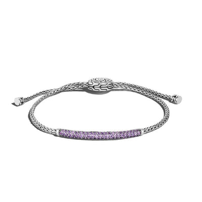 Amethyst Pull Through Bracelet in Sterling Silver