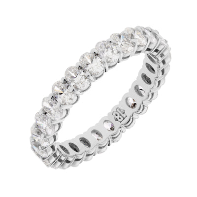 18K White Gold Band with 26 Oval Diamonds