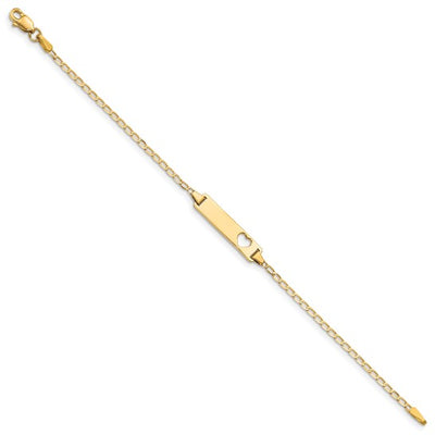 14K Yellow Gold Heart Cut Out ID Bracelet