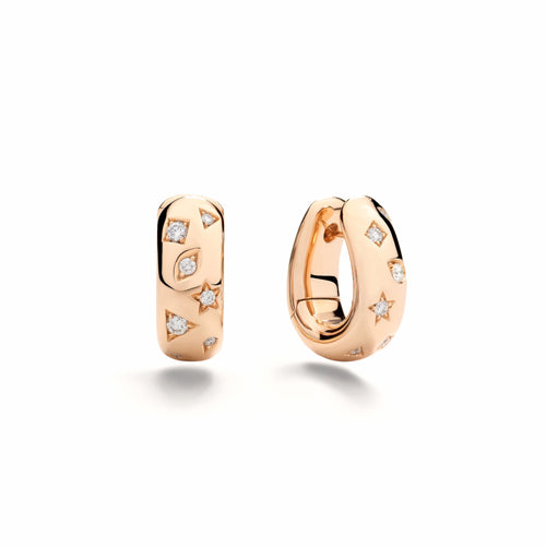 Iconica Diamond Chunky Hoop Earrings in 18K Rose Gold