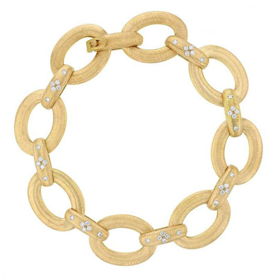 Duchessa Classic Link Diamond Accent Oro Bracelet in 18K Yellow Gold